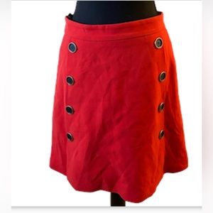 catherine malandrino red ‎ skirt with buttons